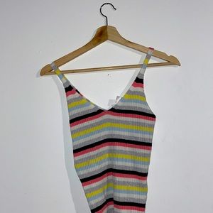 V neck striped crop top